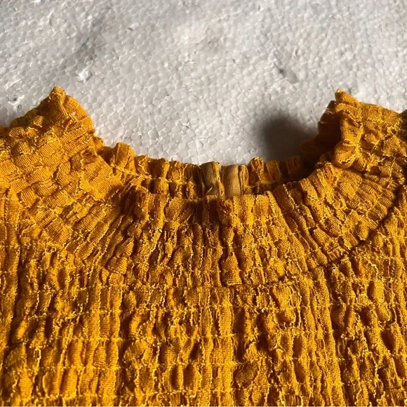 Kate & Mallory Mustard Yellow Lace Blouse with Ruffles-Size 2X - Picture 9 of 16